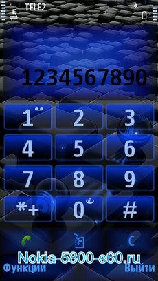 Тема Blue Sheen для Nokia 5800, N97, 5530 скачать 