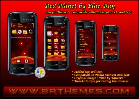 Тема Red Planet для Нокиа 5800, N97, 5530 скачать 